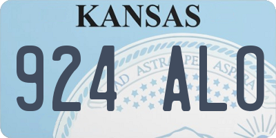 KS license plate 924ALO