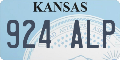 KS license plate 924ALP