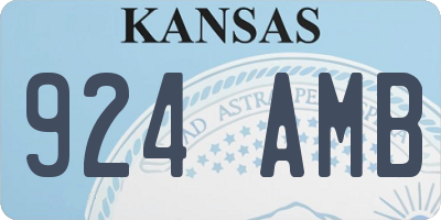 KS license plate 924AMB