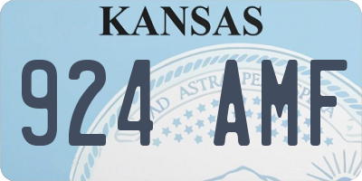 KS license plate 924AMF