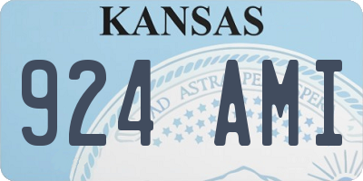 KS license plate 924AMI