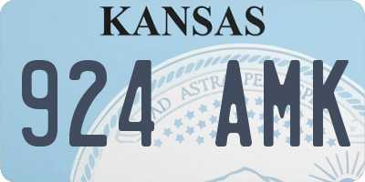 KS license plate 924AMK