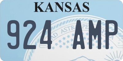 KS license plate 924AMP