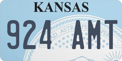 KS license plate 924AMT