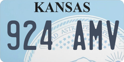 KS license plate 924AMV