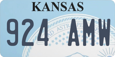 KS license plate 924AMW