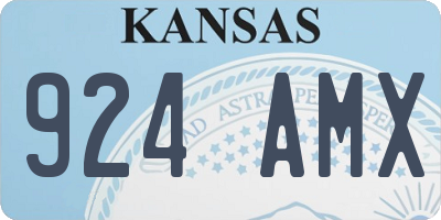 KS license plate 924AMX