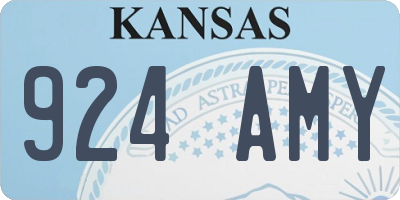 KS license plate 924AMY
