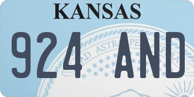 KS license plate 924AND