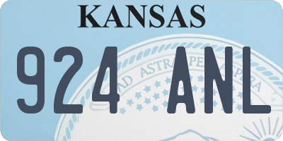 KS license plate 924ANL