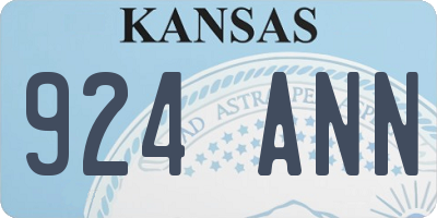 KS license plate 924ANN