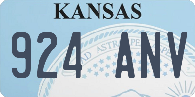 KS license plate 924ANV