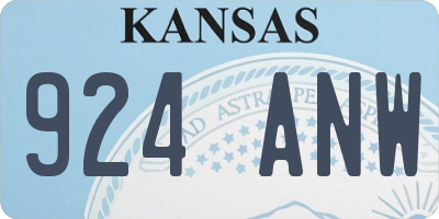 KS license plate 924ANW