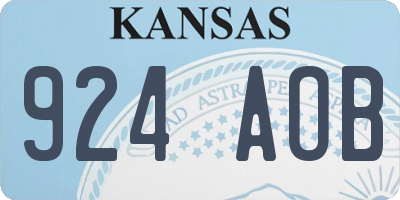 KS license plate 924AOB