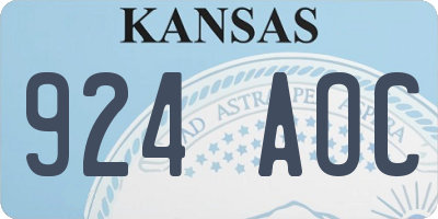 KS license plate 924AOC