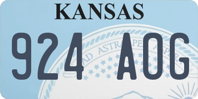 KS license plate 924AOG