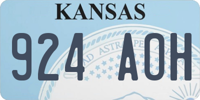 KS license plate 924AOH