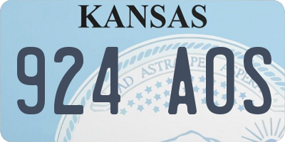 KS license plate 924AOS