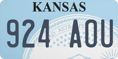 KS license plate 924AOU