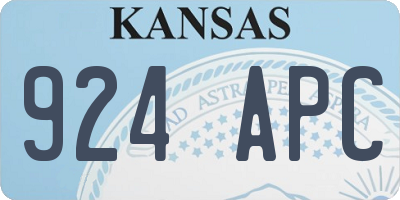 KS license plate 924APC