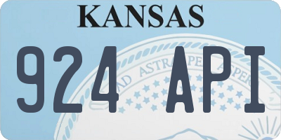 KS license plate 924API
