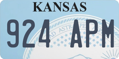 KS license plate 924APM