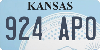 KS license plate 924APO