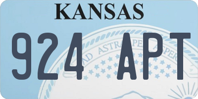 KS license plate 924APT