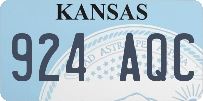 KS license plate 924AQC