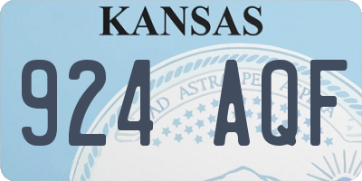 KS license plate 924AQF