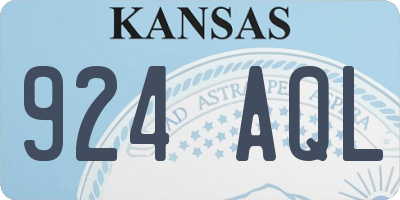 KS license plate 924AQL