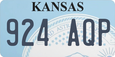 KS license plate 924AQP