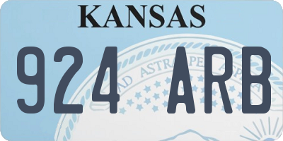 KS license plate 924ARB