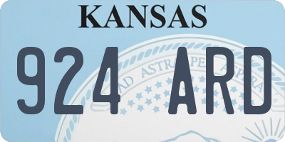 KS license plate 924ARD