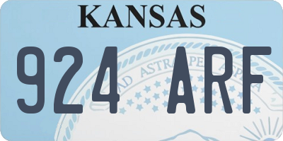 KS license plate 924ARF