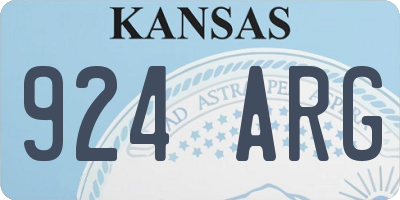 KS license plate 924ARG