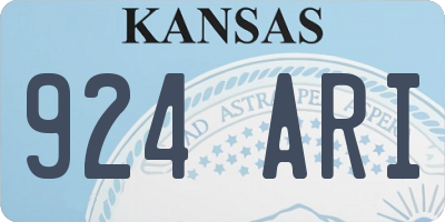KS license plate 924ARI