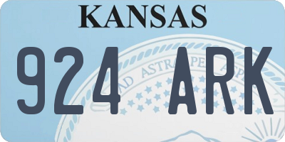 KS license plate 924ARK
