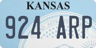KS license plate 924ARP
