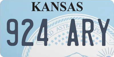 KS license plate 924ARY