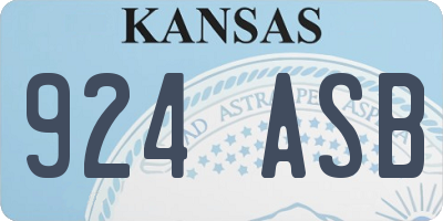 KS license plate 924ASB