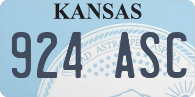 KS license plate 924ASC