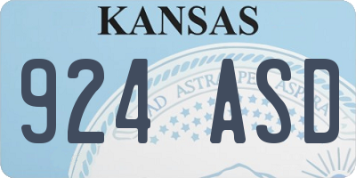 KS license plate 924ASD