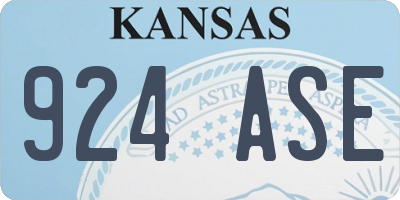 KS license plate 924ASE
