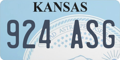 KS license plate 924ASG