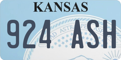 KS license plate 924ASH