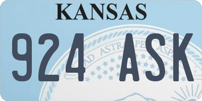 KS license plate 924ASK