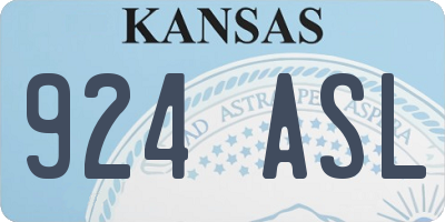KS license plate 924ASL