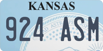 KS license plate 924ASM
