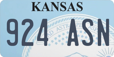 KS license plate 924ASN